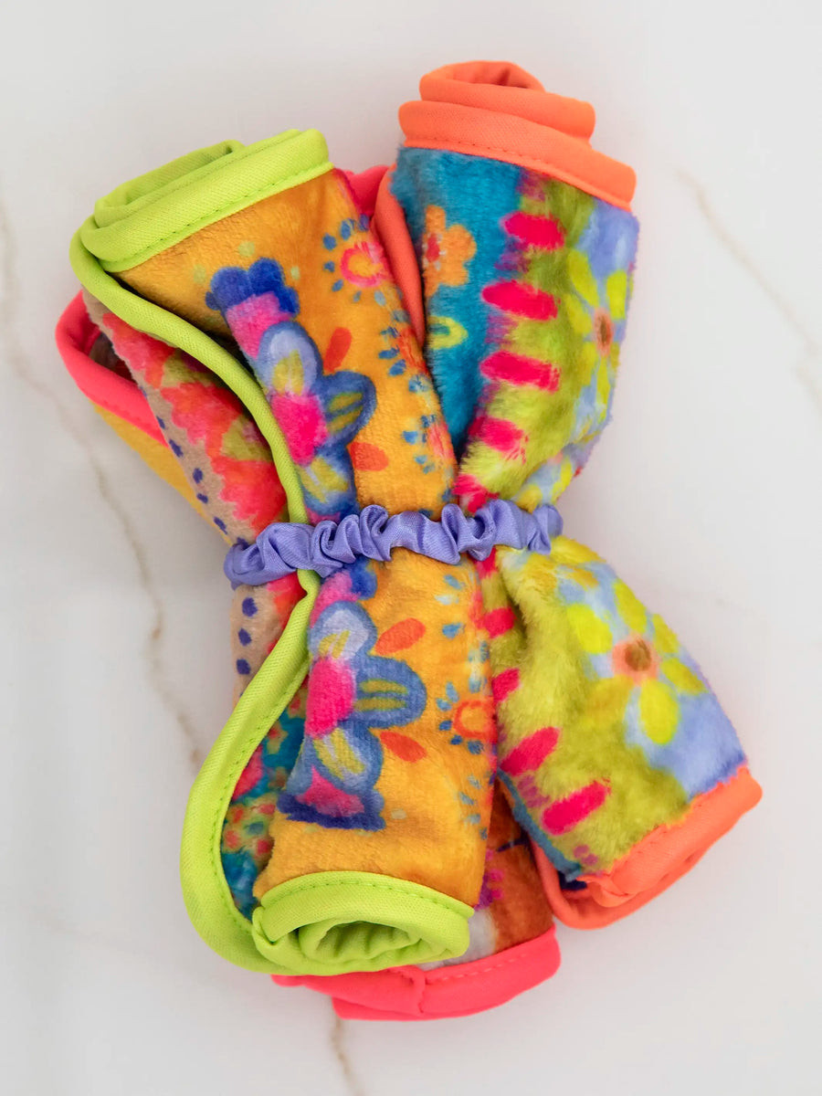 Makeup Removing Cloths & Scrunchie Set - Multi Borders | Natural Life