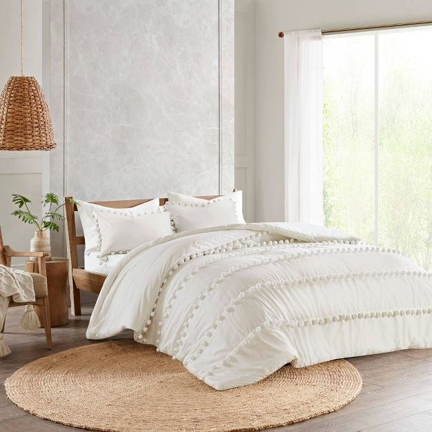 Elly Pom Pom Cotton Duvet Cover Set | Target