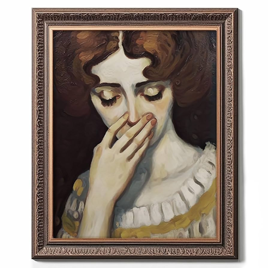 Funny Bathroom Art Print, Lady Classical Painting, Bathroom Wall Art, Vintage Midcentury Style Po... | Amazon (US)