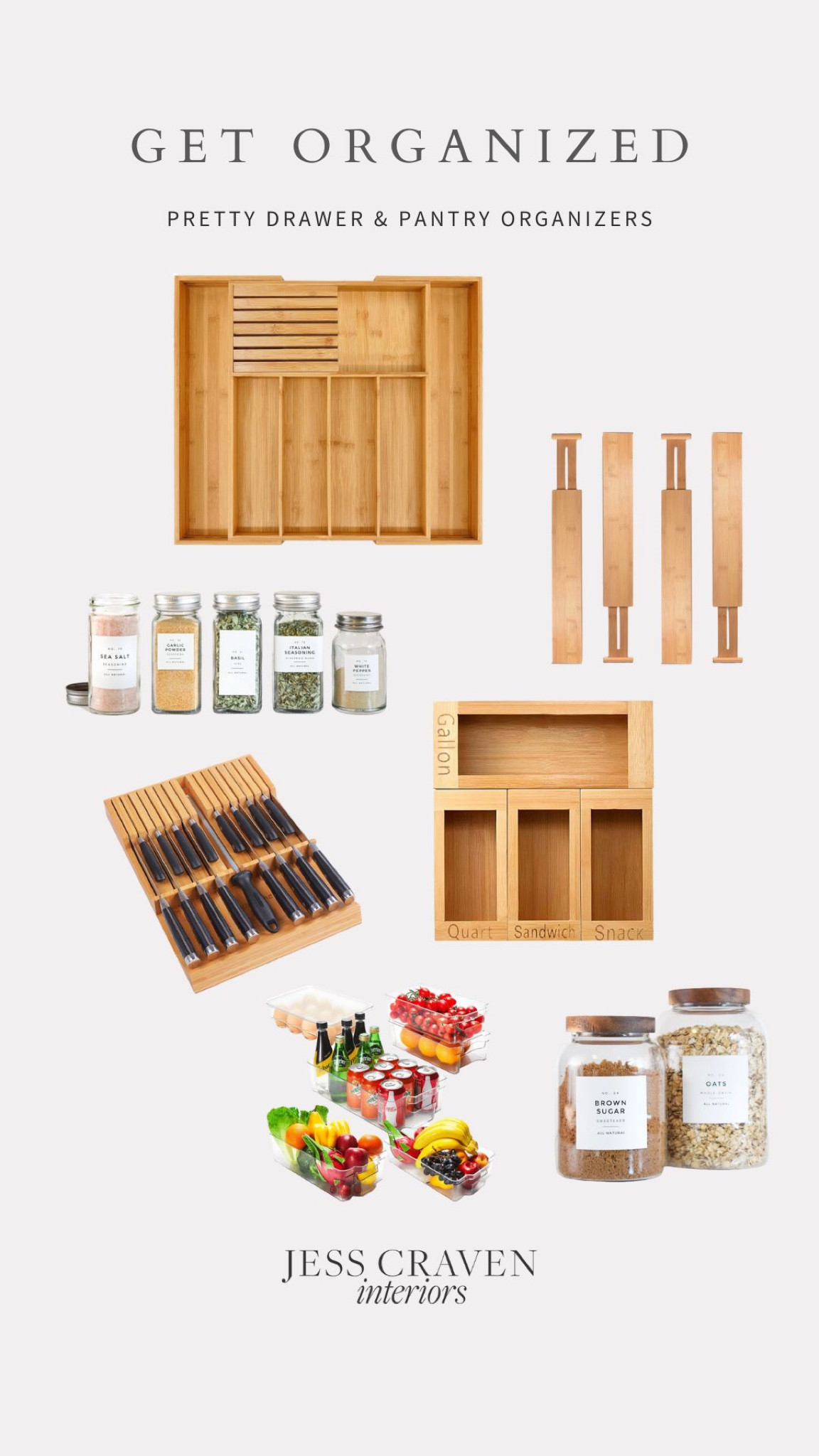 Kitchen organizer, kitchen organization, spice jars, drawer organizers, bamboo organizers, kitchen drawers

#LTKunder50 #LTKhome #LTKstyletip