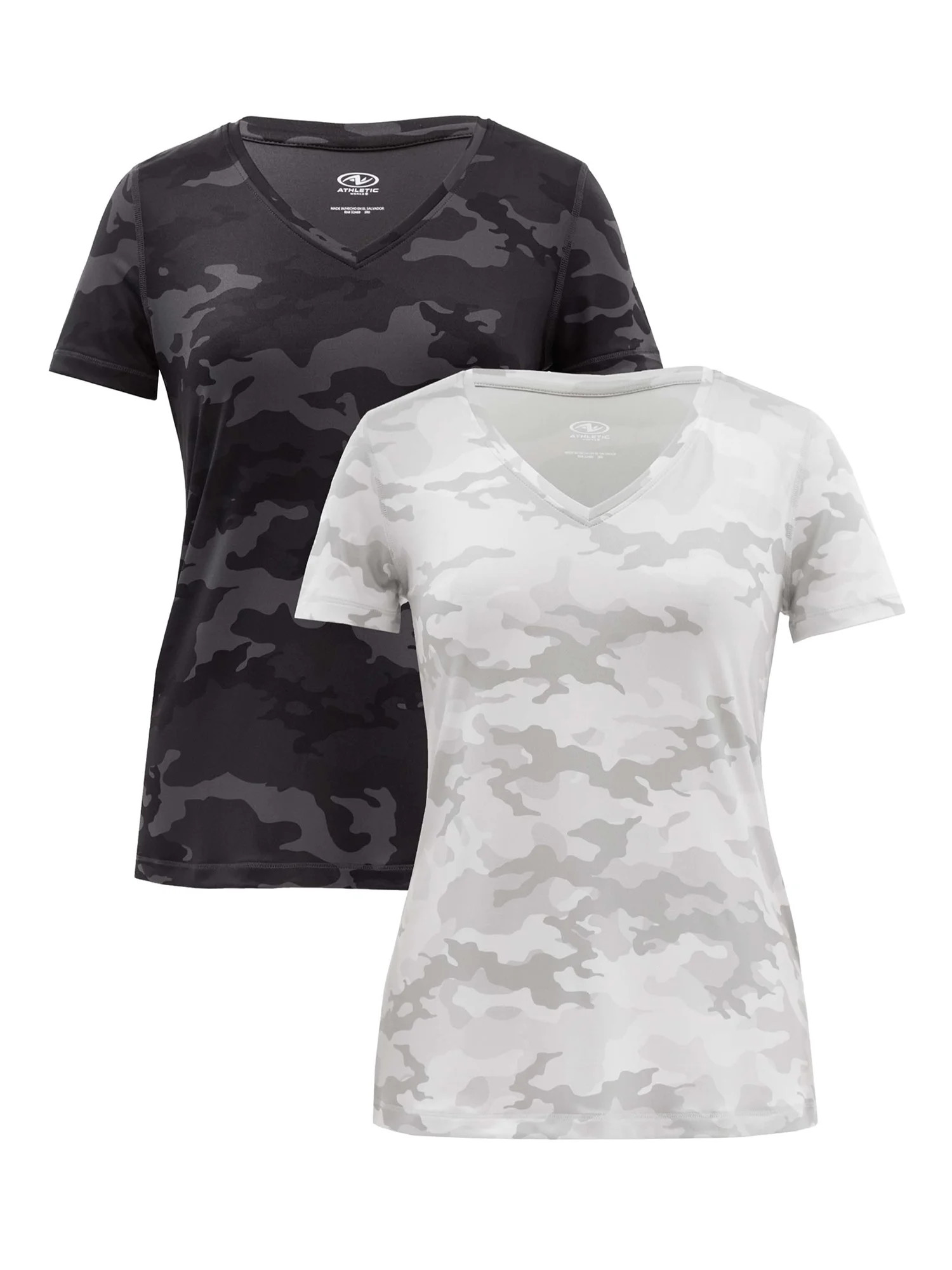 Athletic Works Women's Core Active Short Sleeve V-Neck T-Shirt, 2 Pack | Walmart (US)