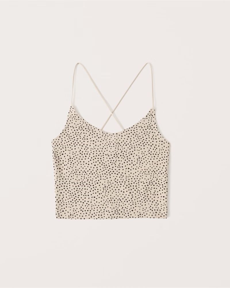 Leopard Strappy-Back Cropped Cami | Abercrombie & Fitch (US)