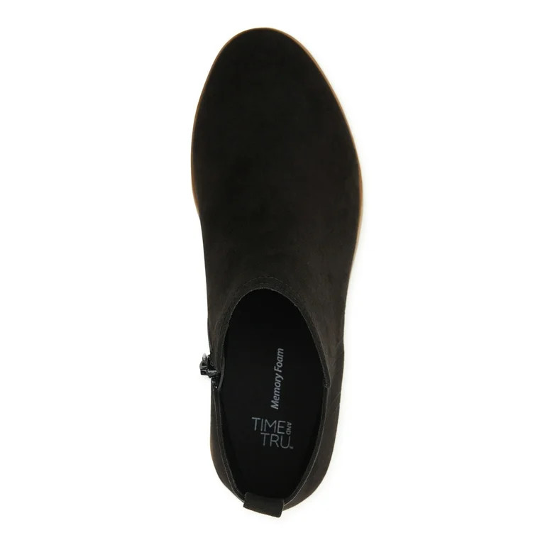 Time and Tru Women's Faux Suede Ankle Boots, Wide Width Available - Walmart.com | Walmart (US)