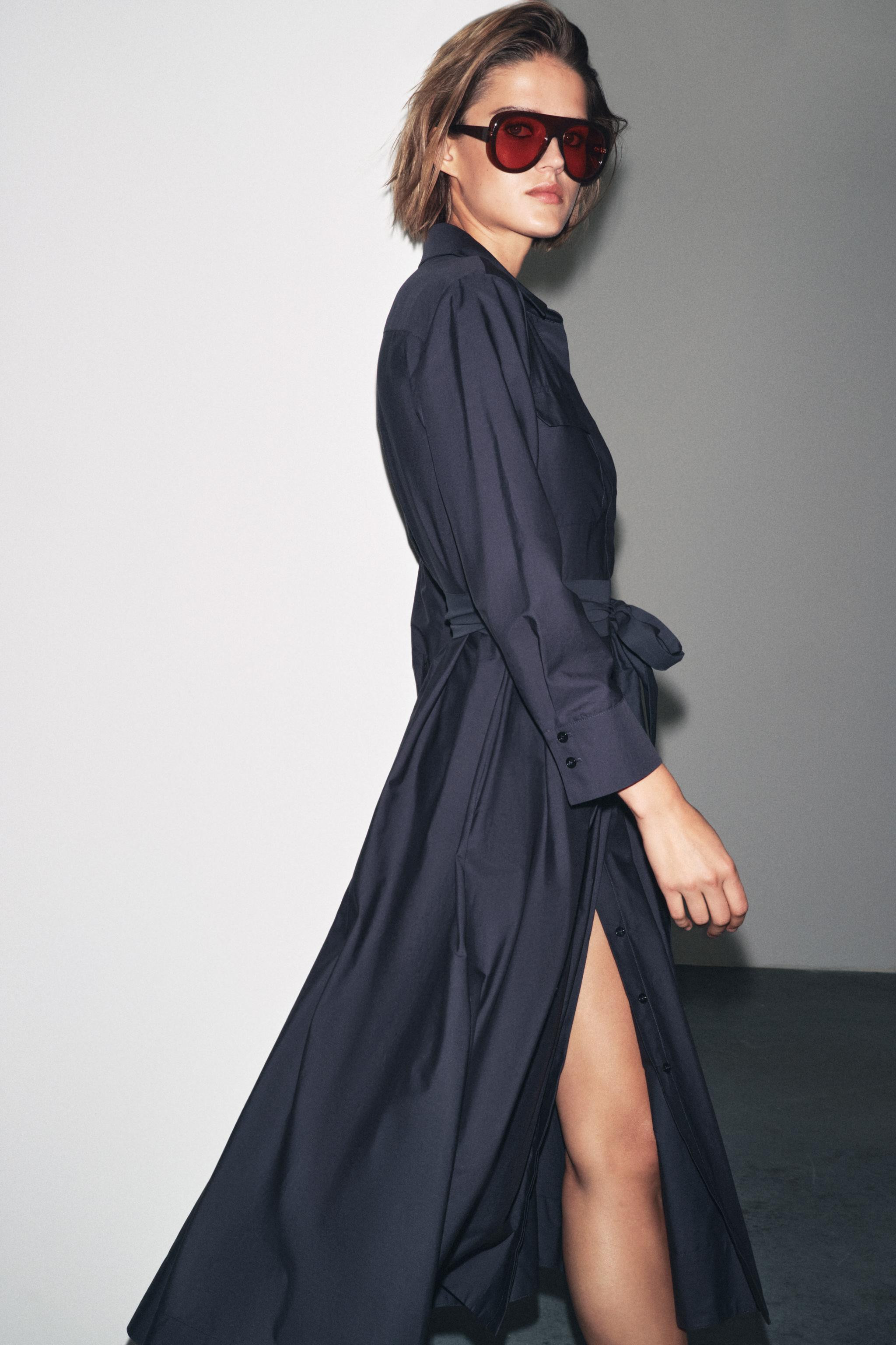 ZW COLLECTION POPLIN SHIRT DRESS | Zara US