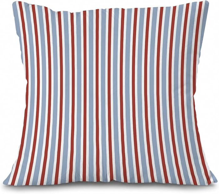 Vintage Striped Throw Pillow Cover 18x18, Blue and Red Pillowcase Cushion Cover Home Decor for Co... | Amazon (US)