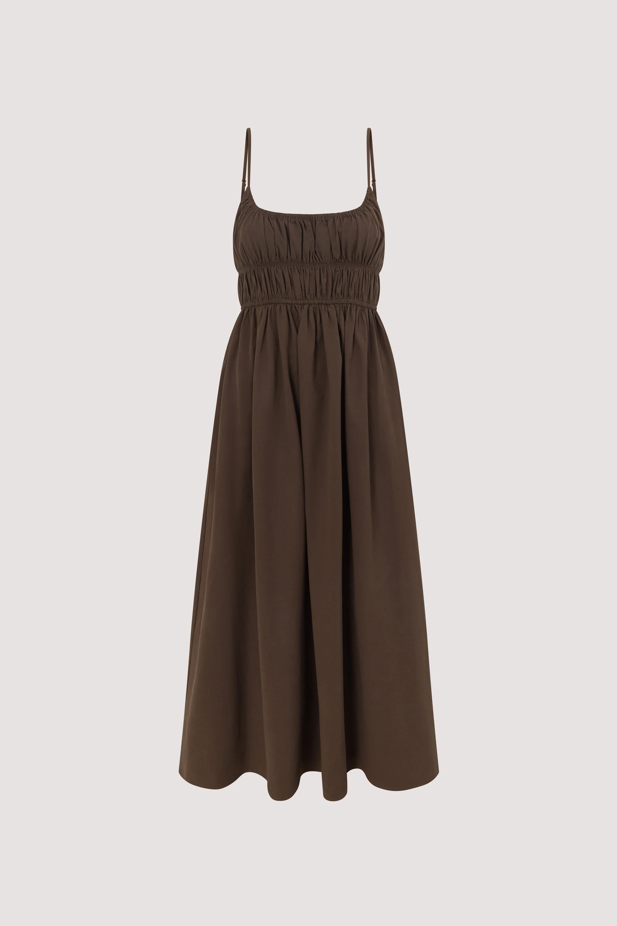 ZAHARA B CHOC COTTON MIDI DRESS | DISSH