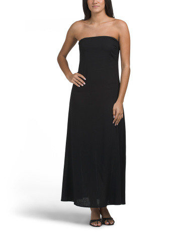 Linen Blend Strapless Maxi Dress | TJ Maxx