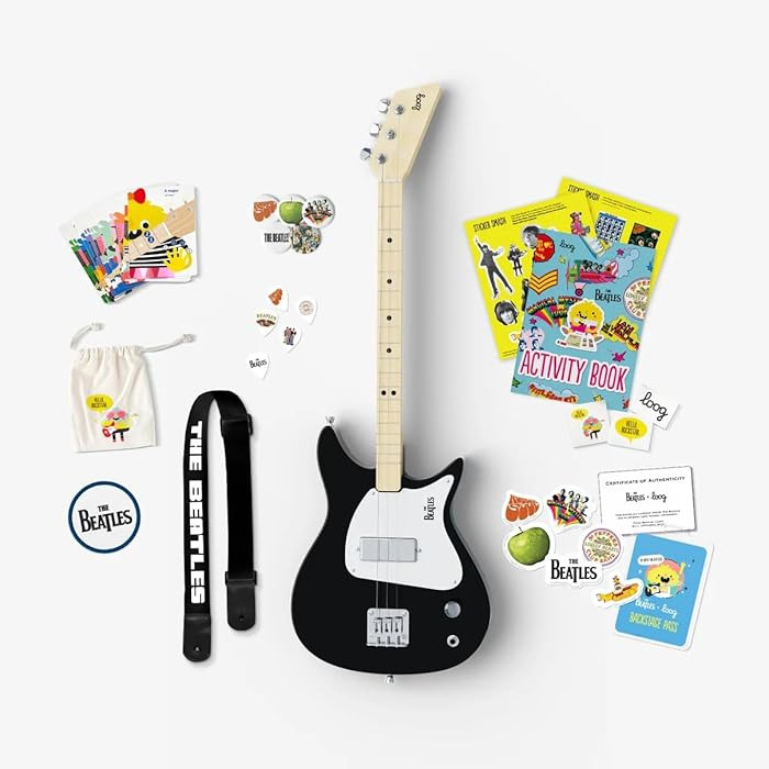 Beatles + Loog Electric Guitar for Kids Children 3 Strings Musical Instrument app and Lessons Inc... | Amazon (US)
