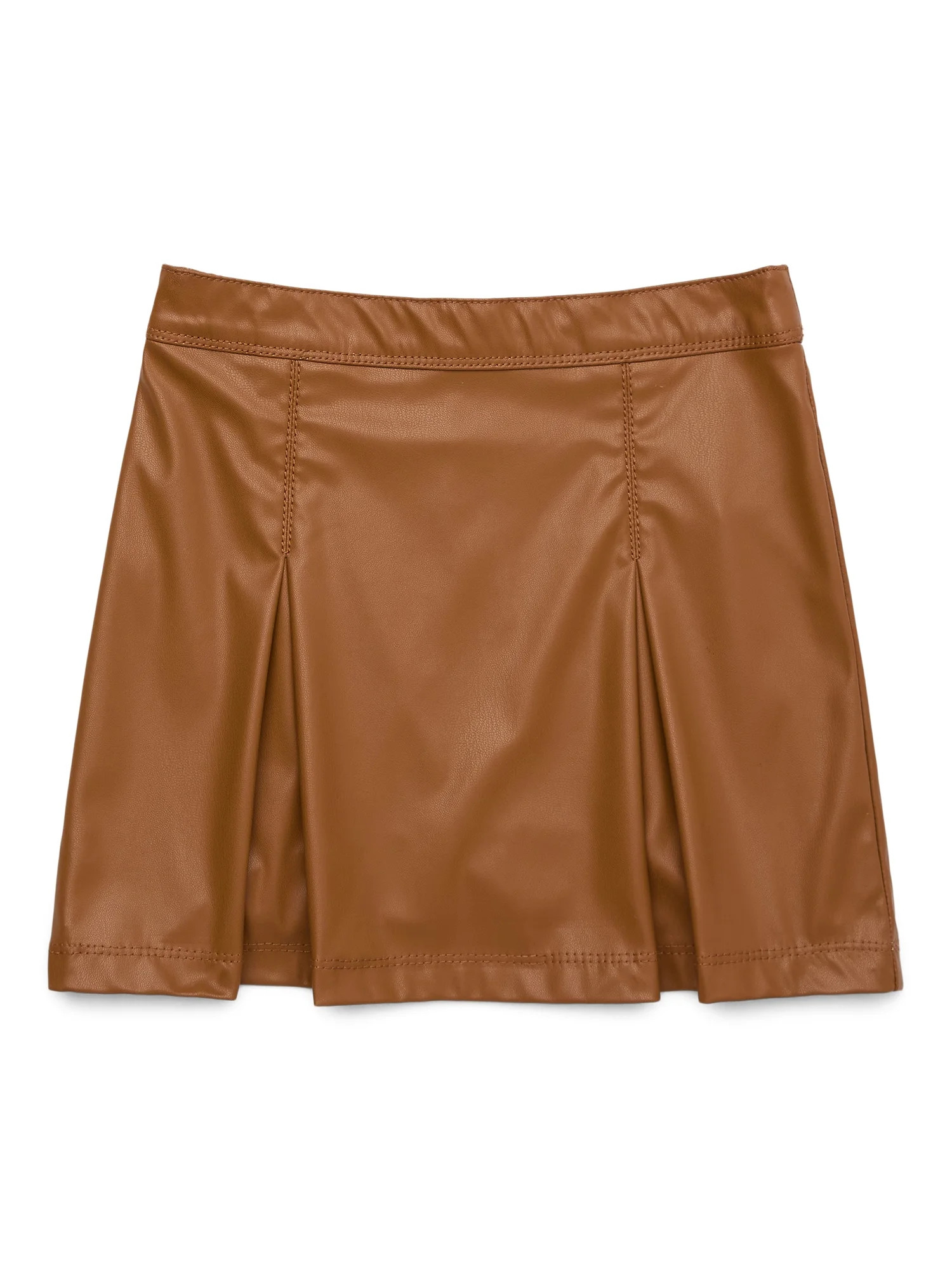 Wonder Nation Girls Faux Leather Pleated Skirt, Sizes 4-18 | Walmart (US)