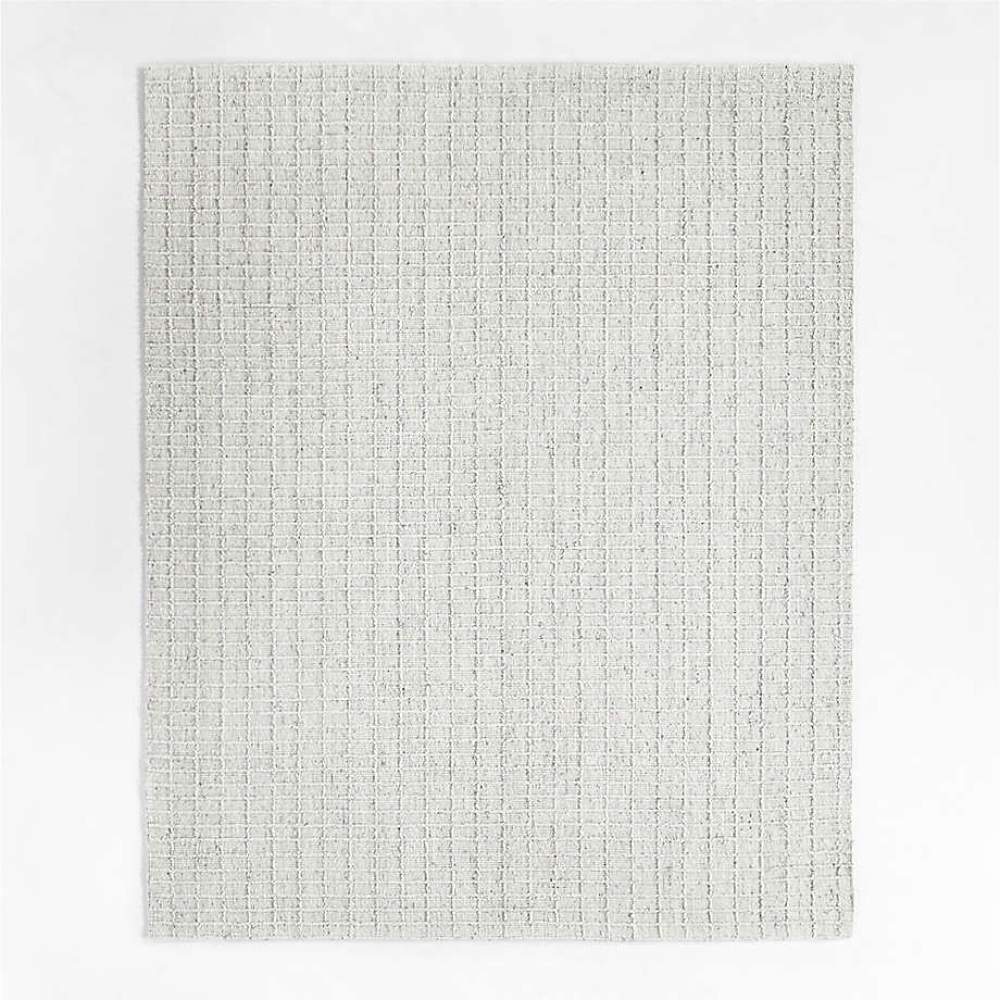 Arles Wool Raised Pattern Grey Area Rug 6'x9' | Crate & Barrel | Crate & Barrel