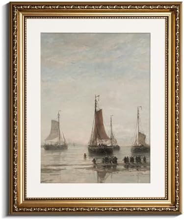 InSimSea Retro Gold Framed Wall Art, Home Room Classical Ocean Sailboat Vintage Wall Decor, Canva... | Amazon (US)