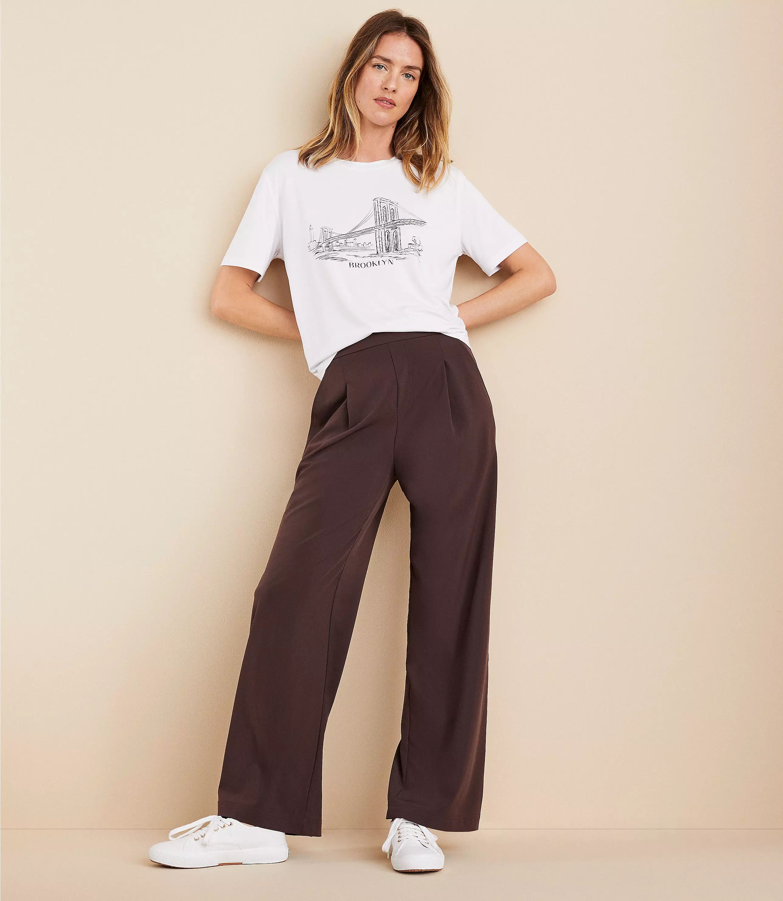 Lou & Grey Wanderweave Wide Leg Trousers | LOFT