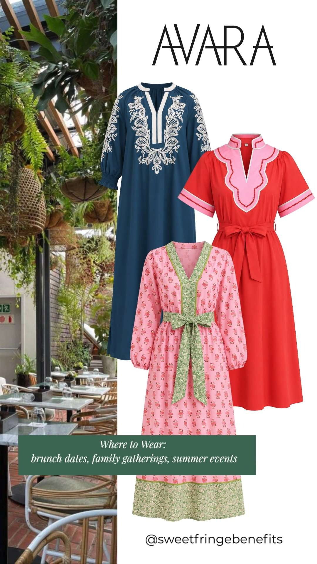 These Avara dresses are everything I love about summer dressing. Easy silhouettes, beautiful details, and colors that instantly brighten your wardrobe. 🫶🏻 

 #LTKootd #LTKSeasonal #LTKOver40