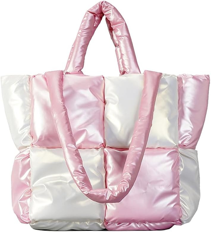 Puffer Shoulder Bag for Women Mini Down Satchel Hobo Bag Quilted Tote Bag Chic Purses 2023 | Amazon (US)