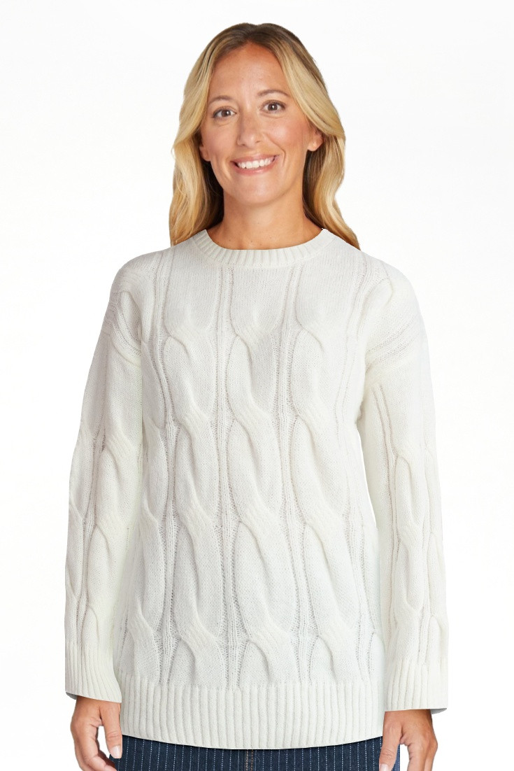 Madden NYC Women's Cable Knit Sweater, Midweight, Sizes XXS-XXL | Walmart (US)