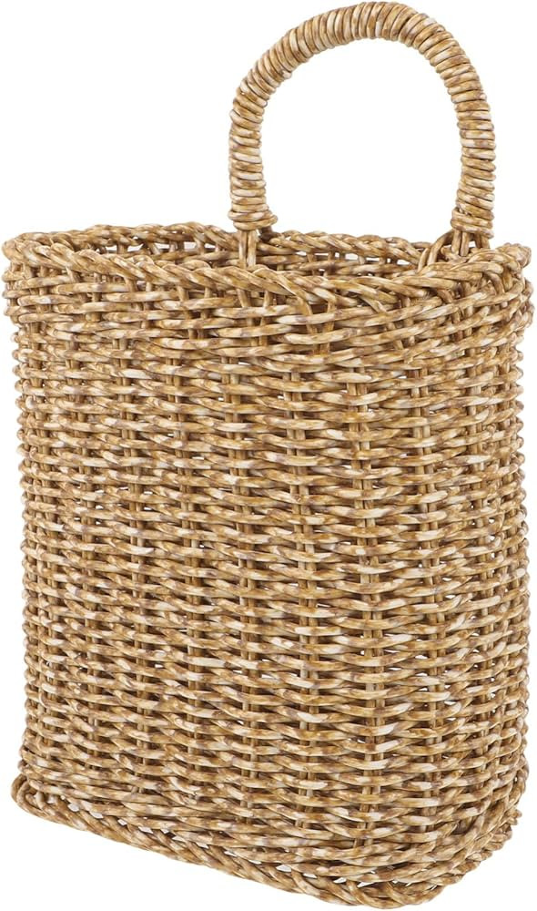 HEMOTON Rattan Wall Hanging Storage Basket Kitchen Hanging Basket Woven Fruit Vegetable Container | Amazon (US)