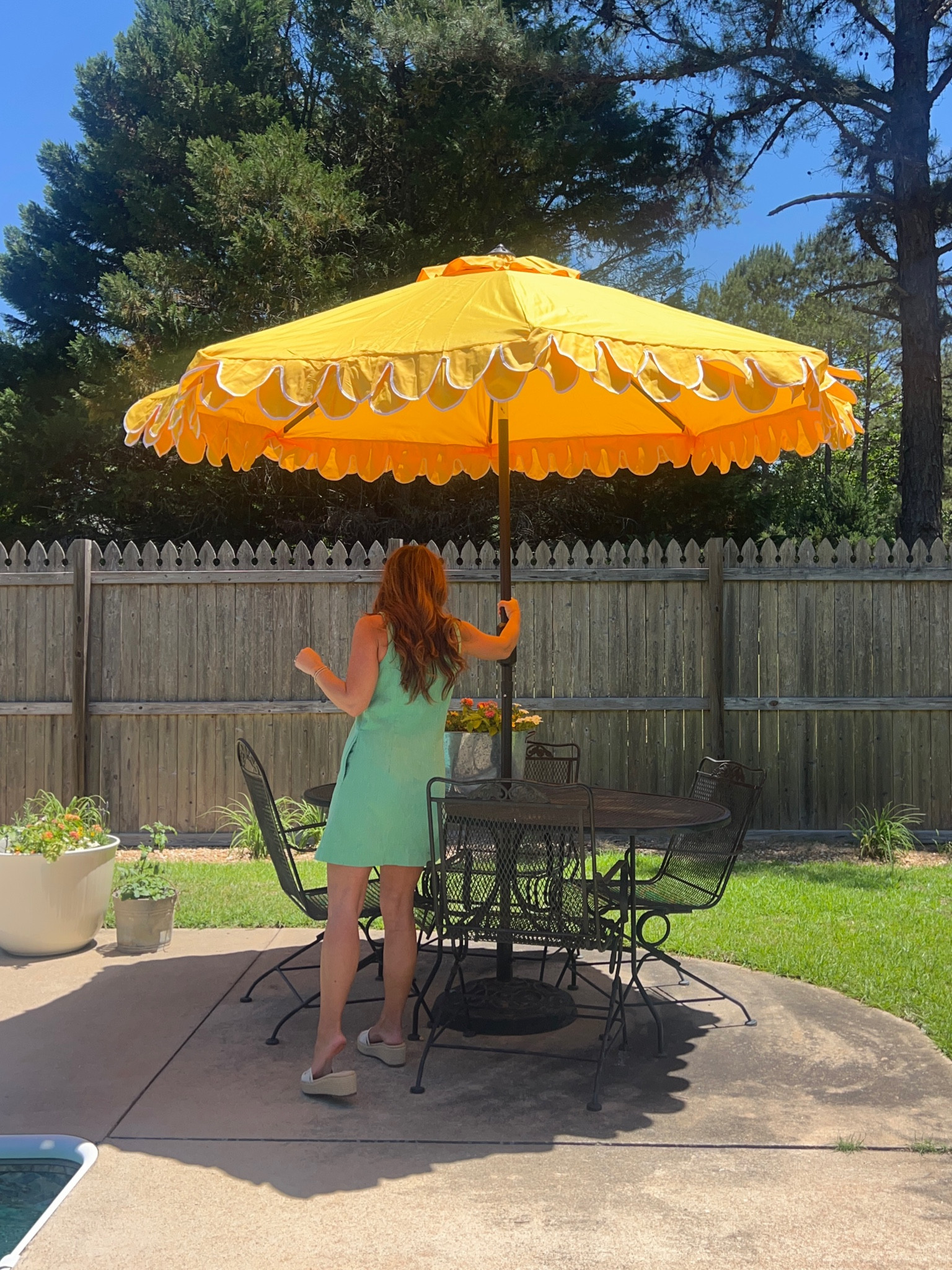 sunshine yellow poolside umbrella ☀️ 

#LTKHome #LTKSeasonal