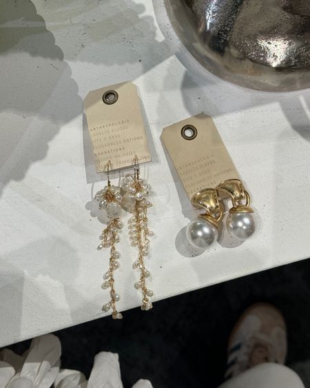 White pearl earrings