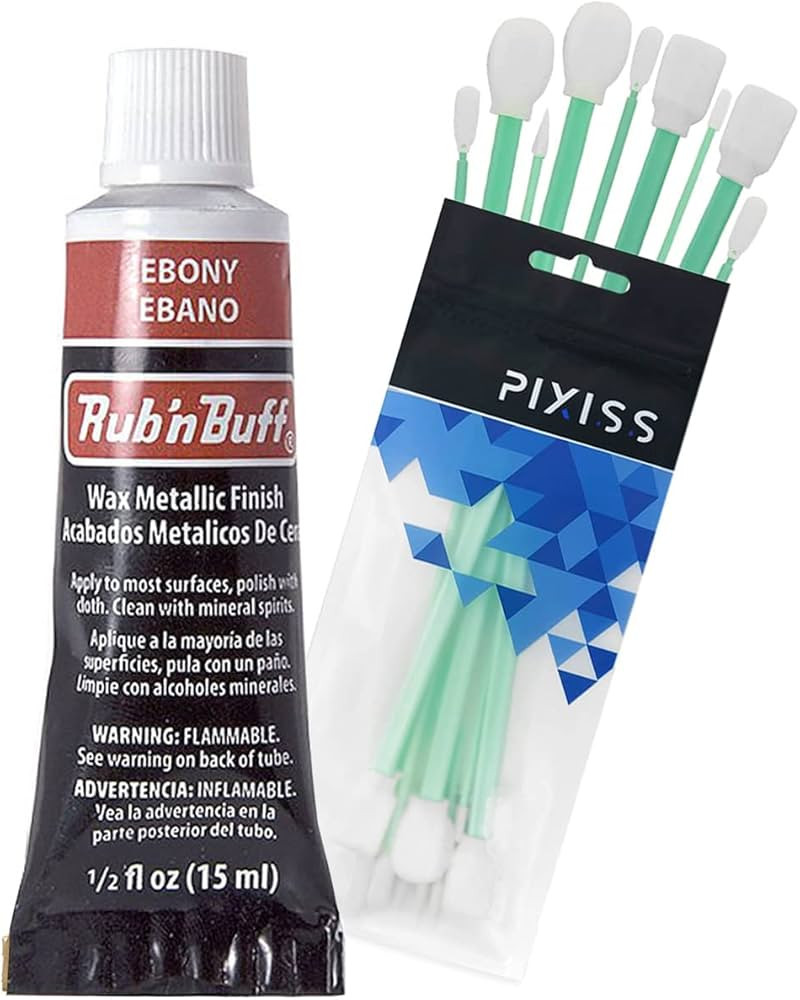 Rub n Buff Wax Metallic Ebony, Rub and Buff Finish, 0.5-Fluid Ounce, Pixiss Blending and Applicat... | Amazon (US)