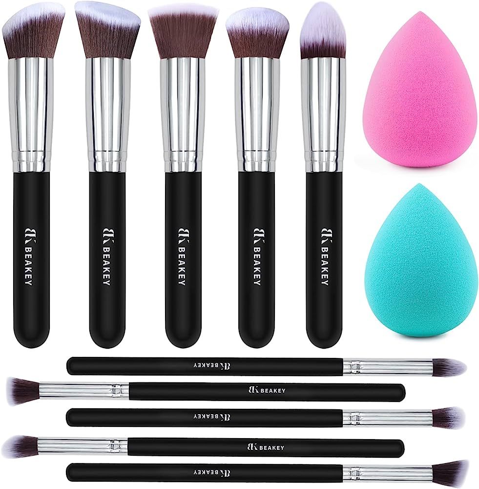 BEAKEY Makeup Brushes 12Pcs Makeup Kit, Premium Synthetic Kabuki Foundation Face Powder Concealer... | Amazon (US)