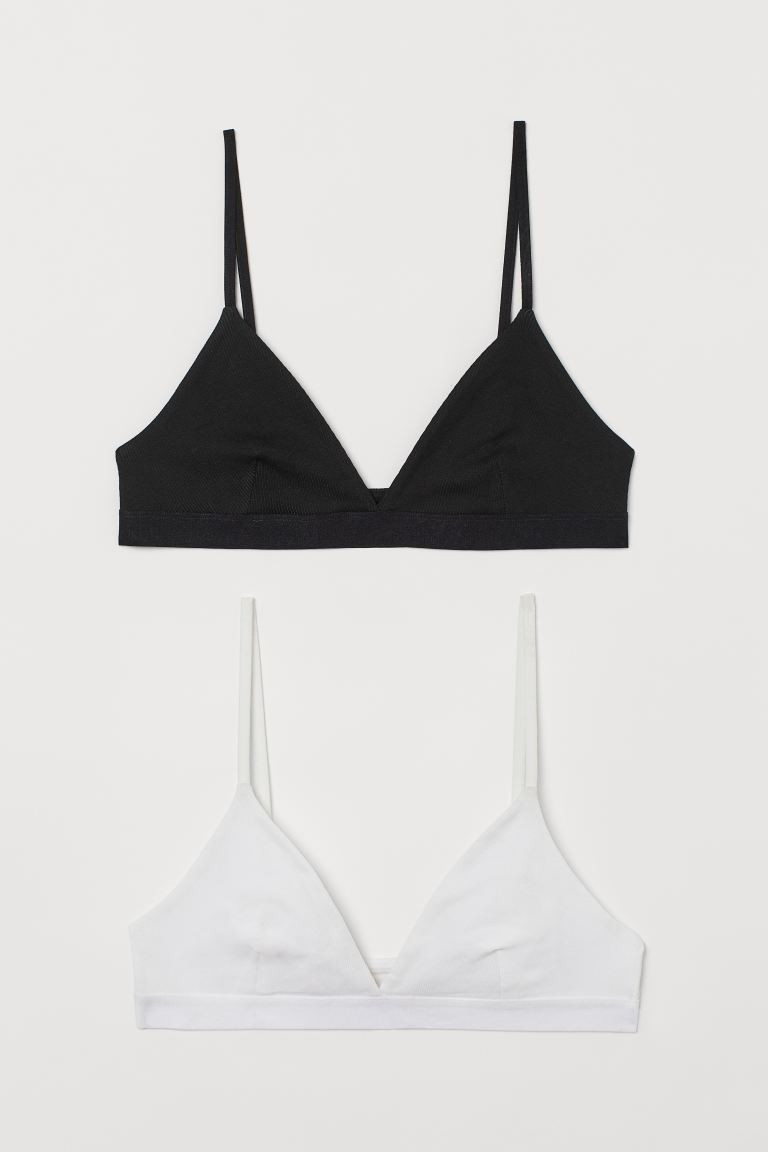 2-pack soft cotton bras | H&M (UK, MY, IN, SG, PH, TW, HK)