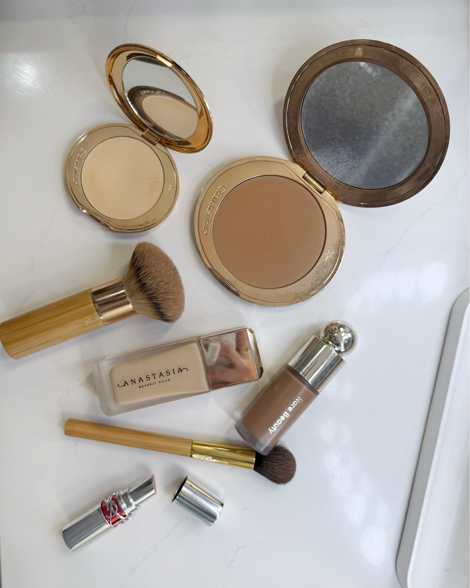 Products I used for my makeup today!! 

anastasia, tarte, rare beauty, YSL, powder, every day makeup, foundation, contour, emily fauver 

 #LTKMostLoved #LTKFindsUnder100 #LTKBeauty