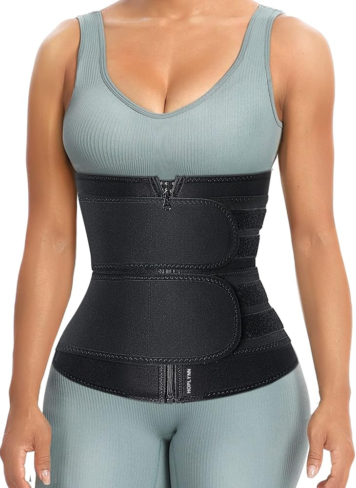 Sweat Waist Trainer for Women Two Belts, Neoprene Workout Corset Waist Trainer Cincher Trimmer Sh... | Amazon (US)