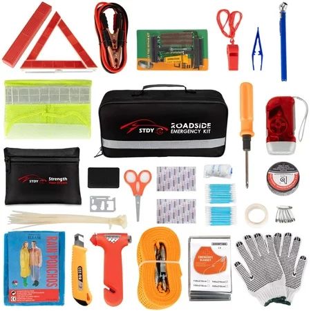 STDY Car Roadside Emergency Kit, Auto Vehicle Truck Safety Emergency Road Side Assistance Kits with  | Walmart (US)