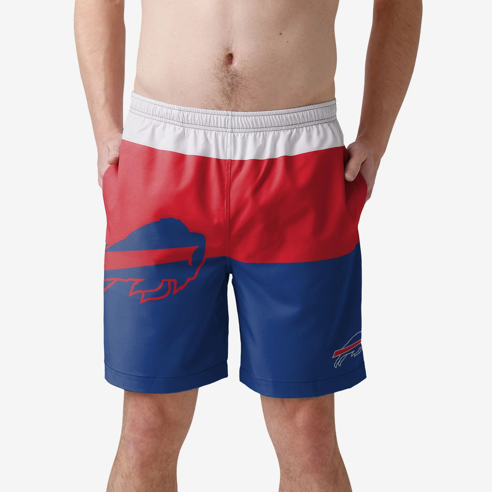 Buffalo Bills 3 Stripe Big Logo Swimming Trunks | FOCO inc