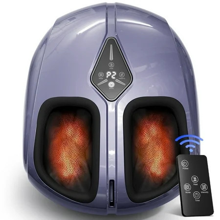 Foot Massager with Heat, Caveen Shiatsu Feet Massager Machine with 4 Modes & 5 Intensities, Auto-off Timers, Relax for Home or Office, Purple | Walmart (US)