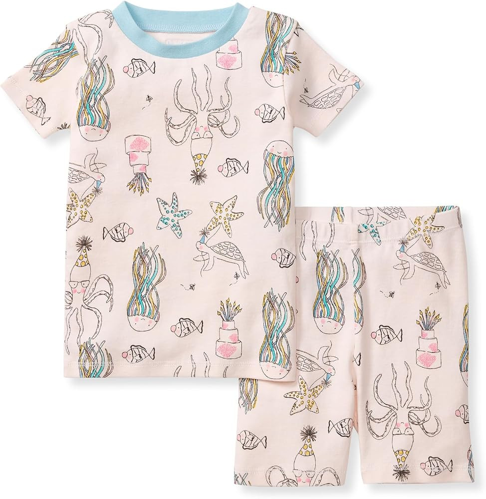 Burt's Bees Baby Baby Girls' Pajamas, Tee and Short 2-Piece Pj Set | Amazon (US)