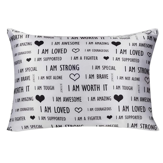 ShopBedding Satin Pillowcase for Hair and Skin, Inspirational Gifts for Women, Cancer Gifts for W... | Amazon (US)