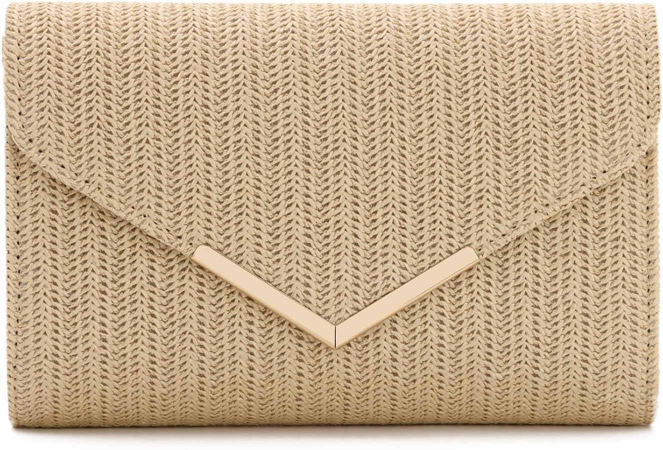 Oweisong Straw Clutch Purses for Women Summer Beach Bag Woven Envelope Evening Handbag for Vacati... | Amazon (US)