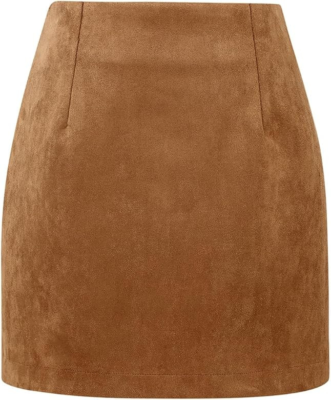IDEALSANXUN Womens High Waist Plaid Skirt Bodycon Pencil Wool Mini Skirts | Amazon (US)