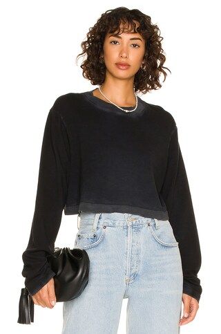 COTTON CITIZEN Tokyo Crop Long Sleeve in Vintage Black from Revolve.com | Revolve Clothing (Global)
