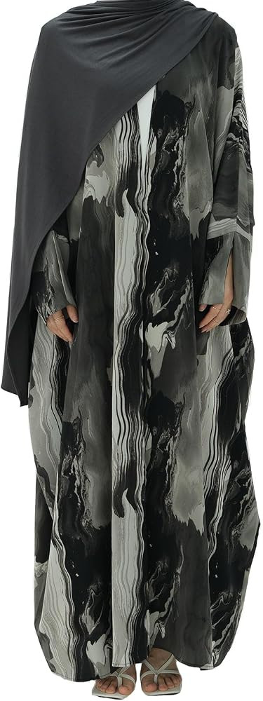 Muslim Prayer Cardigan Tie-dye Printed Abaya Maxi Robe for Women | Amazon (US)