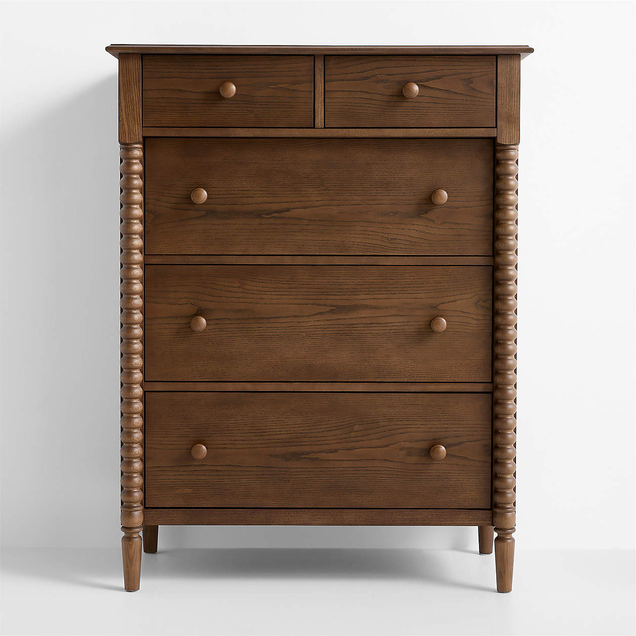 Jenny Lind Deep Brown Wood Tall 5-Drawer Kids Dresser + Reviews | Crate & Kids | Crate & Barrel