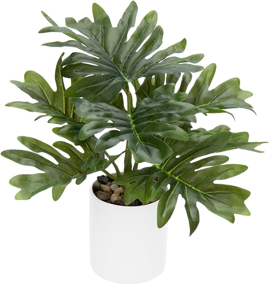 13" Artificial Potted Plants Small Fake Plant Faux Plant in Pot Faux Philodendron Shangri La Plan... | Amazon (US)