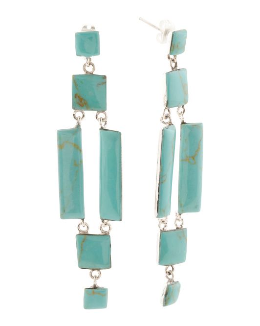 Made In Mexico Sterling Silver Turquoise Statement Earrings | TJ Maxx