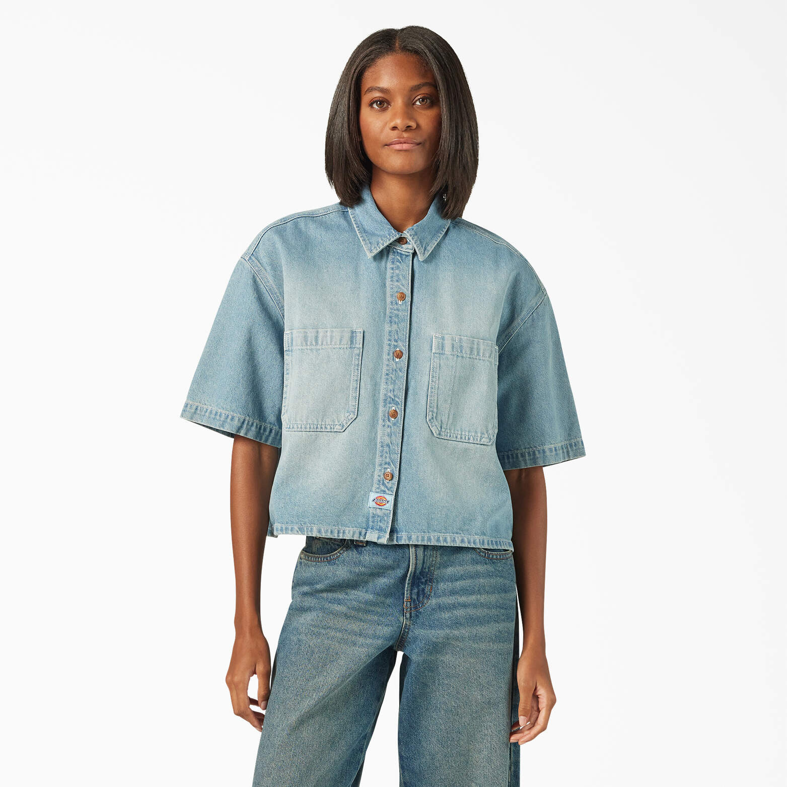 Dickies Women's Cropped Denim Work Shirt | Dickies