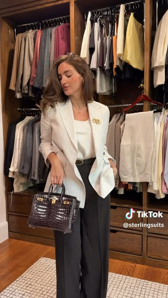 I am wearing the Studio Mayfair blazer, and the fit is so good—structured and polished, but still relaxed enough to wear with a simple tank and trousers. 

The soft ivory pinstripe makes it feel especially chic without trying too hard. 🤍

#LTKgrwm #LTKootd #LTKWorkwear