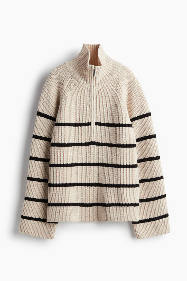 Zip-top rib-knit jumper | H&M (UK, MY, IN, SG, PH, TW, HK)