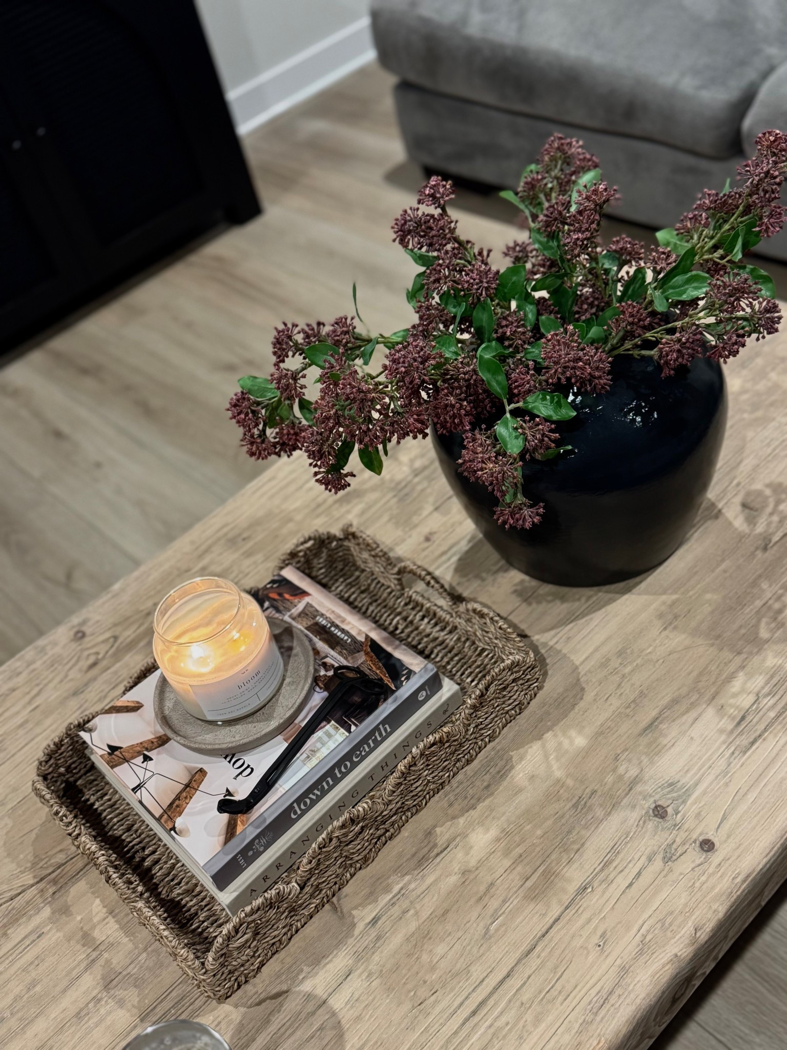 Coffee table decor, berry stems, spring florals, coffee table books, scallop tray, candle tray, wick trimmer, coffee table, elm coffee table

#LTKSeasonal #LTKHome #LTKSaleAlert