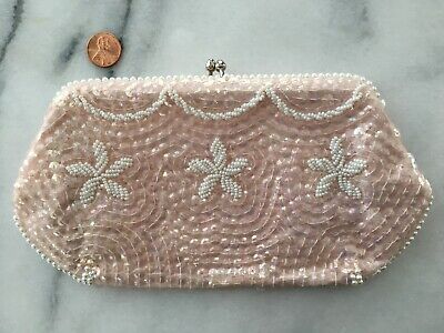 Vintage Light Pink Beaded Purse Evening Bag Clutch Japan Starfish Pattern Lovely  | eBay | eBay AU