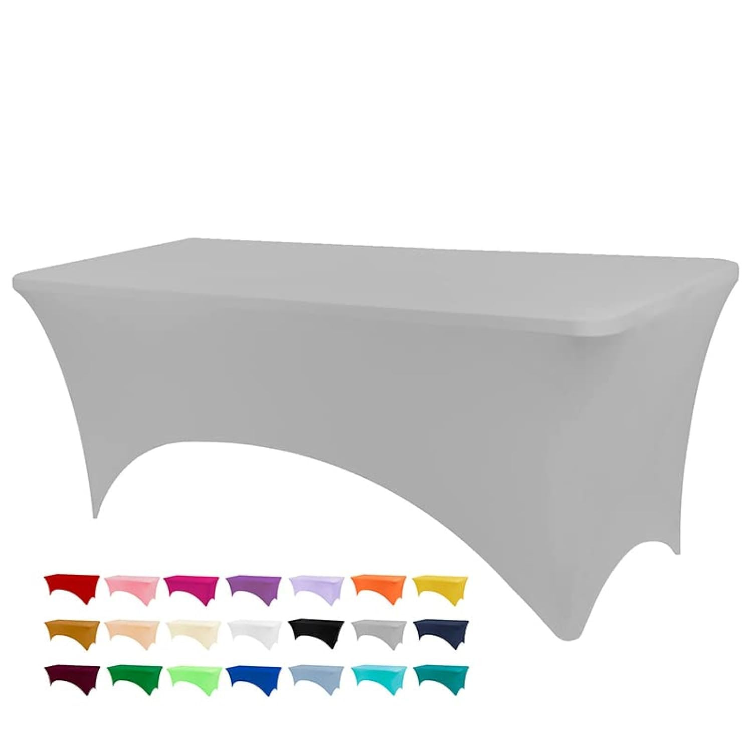 Table Covers for 6 Foot Tables, Sliver Gray Washable and Wrinkle Resistant Stretch Tablecloths Re... | Amazon (US)