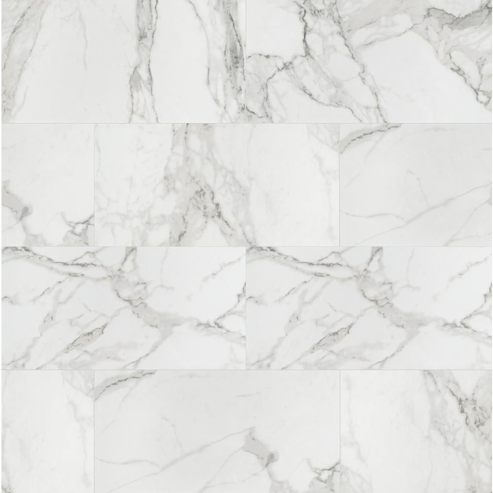 MSI Take Home Tile Sample - Crystal Bianco 4 in. x 4 in. Polished Porcelain Floor and Wall Tile | The Home Depot