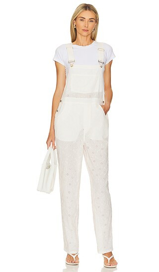 Basic Overall in Eyelet Off White | Revolve Clothing (Global)