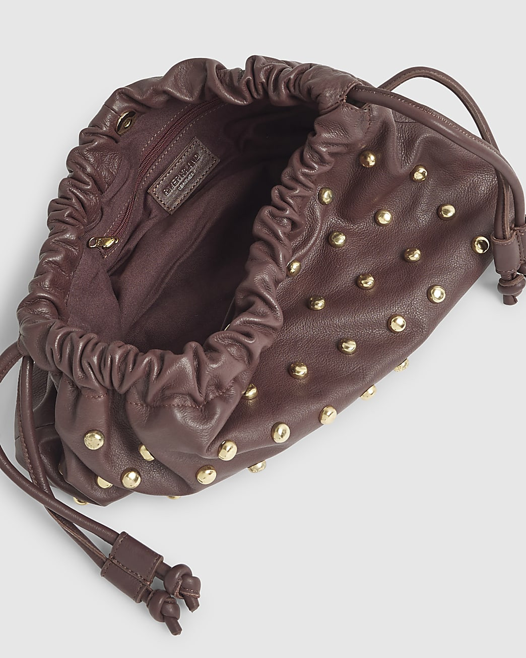 Red Leather Studded Crossbody Clutch Bag | River Island UK & IE