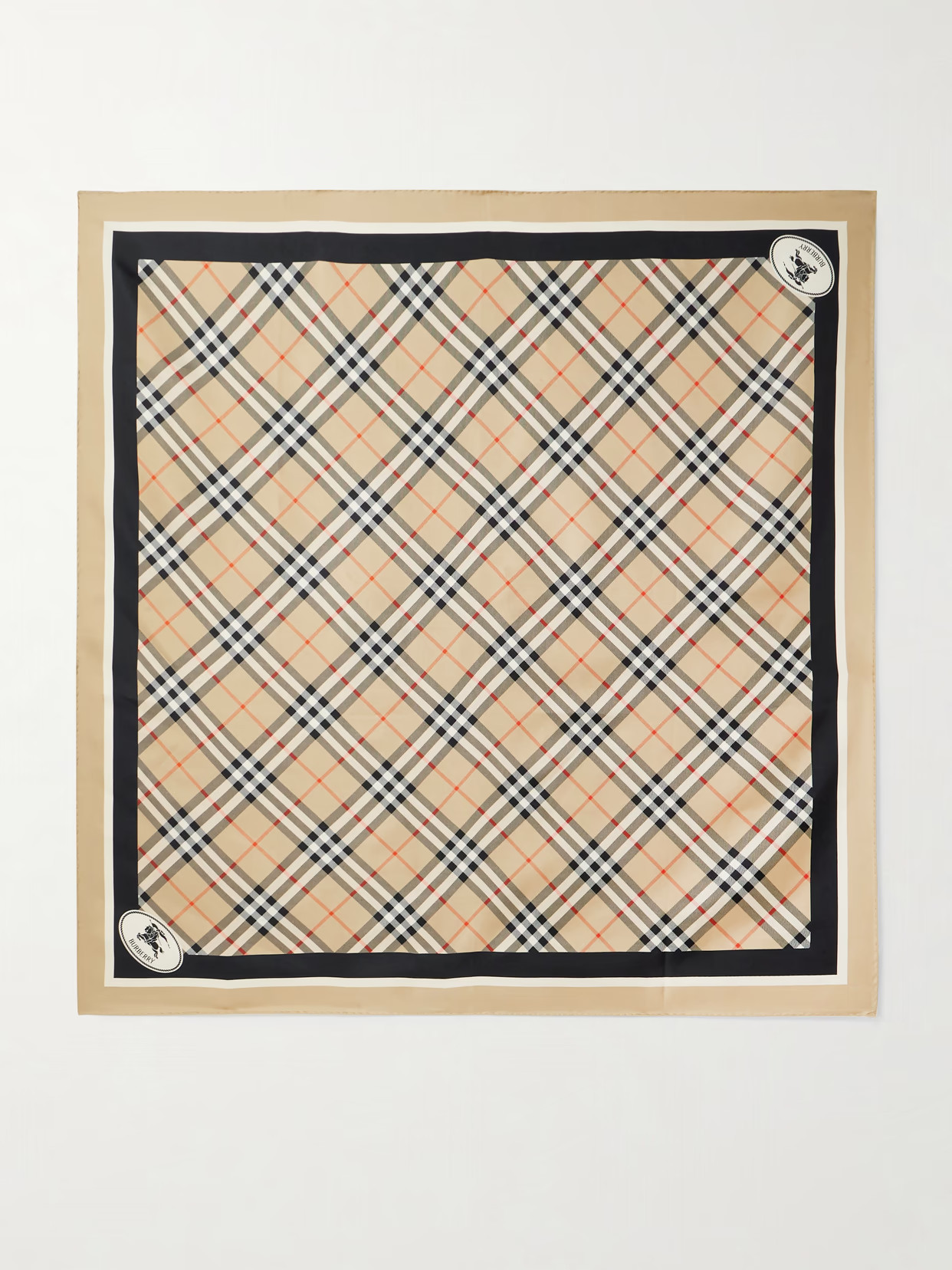 Burberry - Checked Silk-twill Scarf - Sand | NET-A-PORTER (UK & EU)