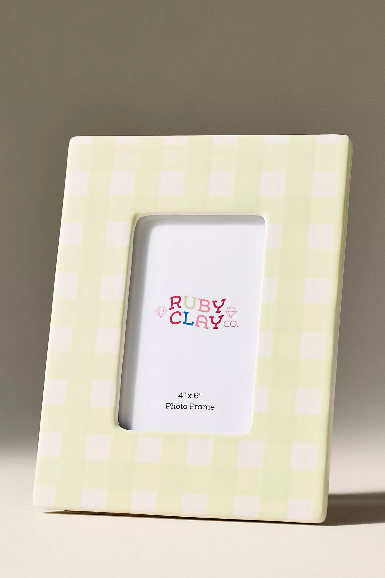 Ruby Clay Ceramic Gingham Frame | Anthropologie (US)